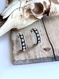 Studded Open Hoop Earrings