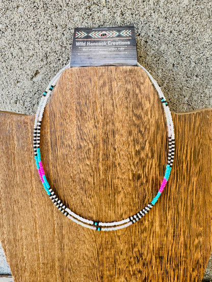 90s Neon Choker/Seed Bead Choker/Small Choker/Western