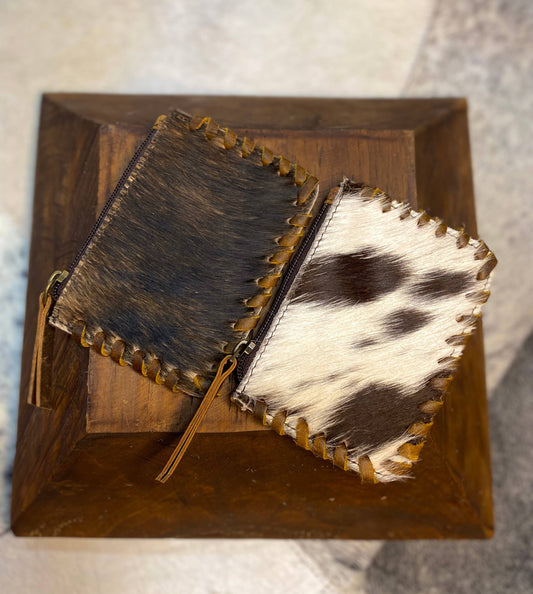 Vintage Cowhide Coin Pouch