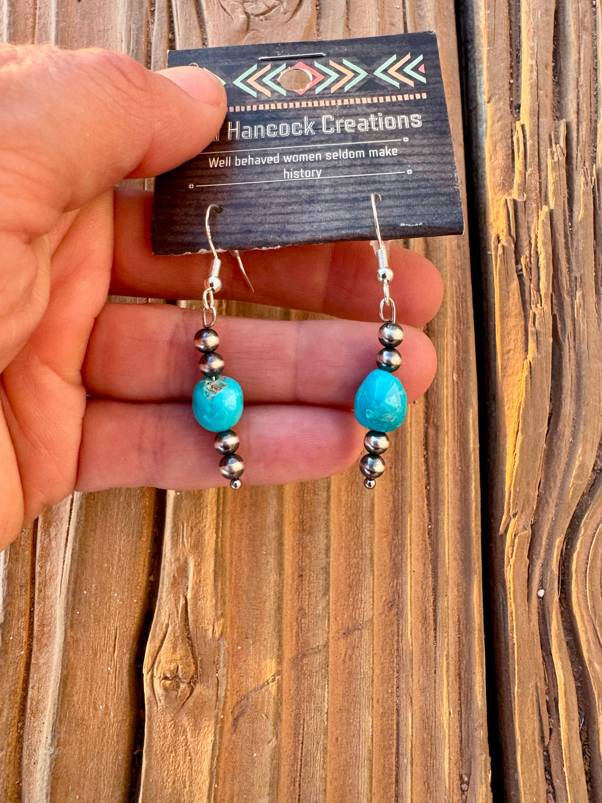 Genuine turquoise Earrings/Navajo Pearl Earrings/Boho
